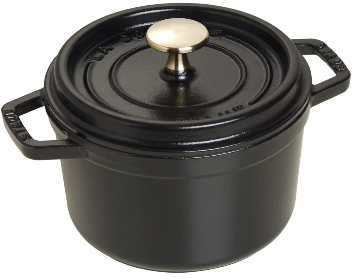 STAUB Cocotte fonte d'acier Sans revêtement Avec couvercle Ø 14 cm 11,6 cm 0,8 L (3 pièces) Sale