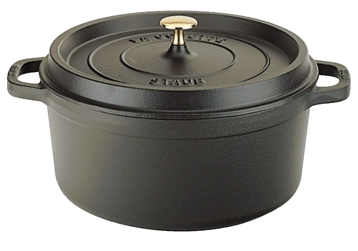 STAUB Cocotte fonte d'acier Sans revêtement Avec couvercle Ø 22 cm 14,7 cm 2,6 L Hot