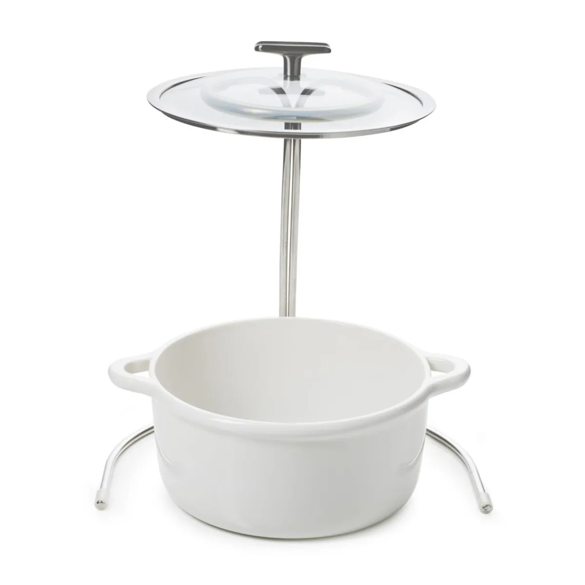 Cocotte induction avec couvercle porcelaine Blanc albâtre Ø 26 cm 17 cm 4 L Bombance - REVOL Hot