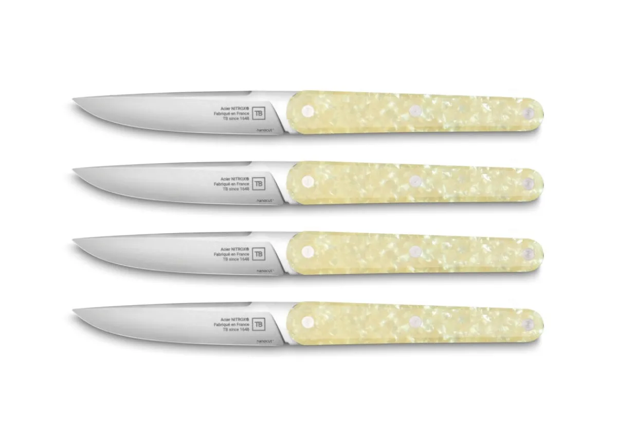 TARRERIAS BONJEAN Coffret de 4 couteaux de table nacre 22 cm Joseph Clearance