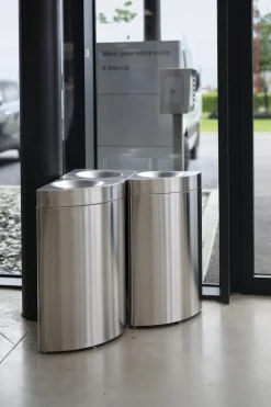 PROBBAX Collecteur acier 40 L argent New