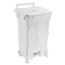 Collecteur avec couvercle plastique 90 L blanc - GILAC New