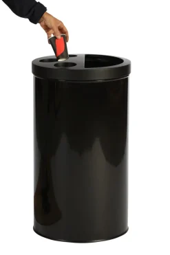 PROBBAX Collecteur mixte pour gobelets et déchets acier 40 L noir Sale