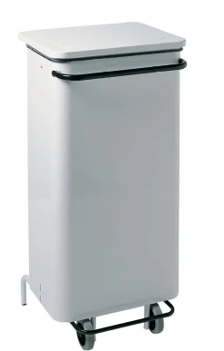 ROSSIGNOL Collecteur à pédale acier 110 L blanc Collecroule Clearance