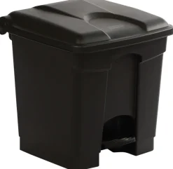 Collecteur à pédale antibactérien et antimicrobien plastique 30 L noir - PROBBAX Discount