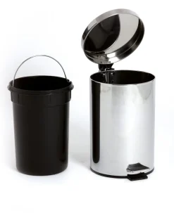 PROBBAX Collecteur à pédale inox 12 L argent Best