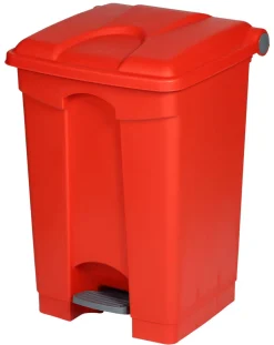 Collecteur à pédale plastique 45 L rouge - PROBBAX Discount