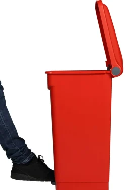 PROBBAX Collecteur à pédale plastique 70 L rouge
