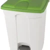 Collecteur à pédale plastique 70 L blanc - PROBBAX Outlet