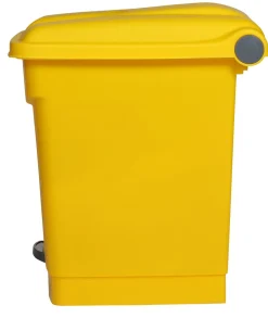 Collecteur à pédale plastique 30 L jaune - PROBBAX Online