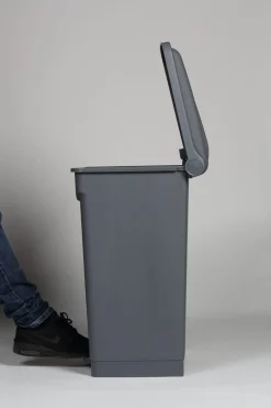 PROBBAX Collecteur à pédale plastique 70 L gris