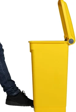 PROBBAX Collecteur à pédale plastique 70 L jaune Discount
