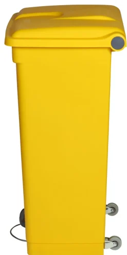 Collecteur à pédale plastique 90 L jaune - PROBBAX Online