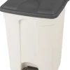 Collecteur à pédale plastique 45 L blanc - PROBBAX Outlet