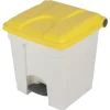 Collecteur à pédale plastique 30 L blanc - PROBBAX Sale