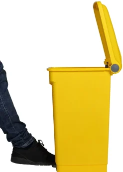 PROBBAX Collecteur à pédale plastique 45 L jaune Best