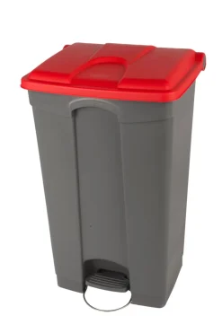 Collecteur à pédale plastique 90 L gris - PROBBAX Online