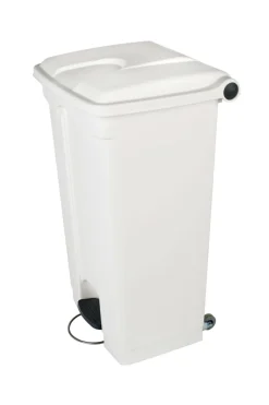 Collecteur à pédale plastique 90 L blanc - PROBBAX Clearance