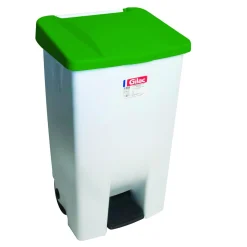 Collecteur à pédale plastique 80 L blanc - GILAC Outlet