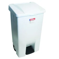 Collecteur à pédale plastique 80 L blanc - GILAC Sale