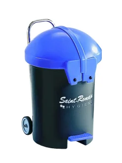 Collecteur à pédale plastique 100 L gris - SAINT ROMAIN