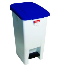 Collecteur à pédale plastique 60 L blanc - GILAC Outlet