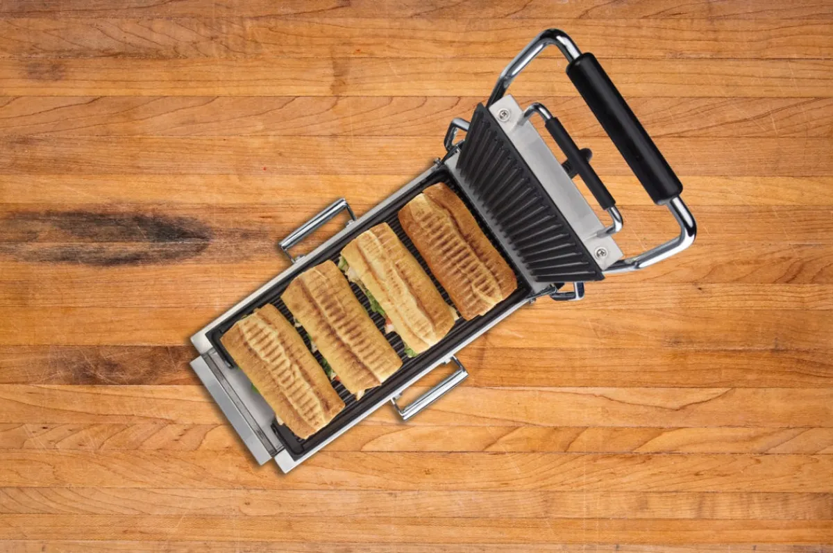 WARING Contact grill panini compact à plaque rainée Compresso Clearance