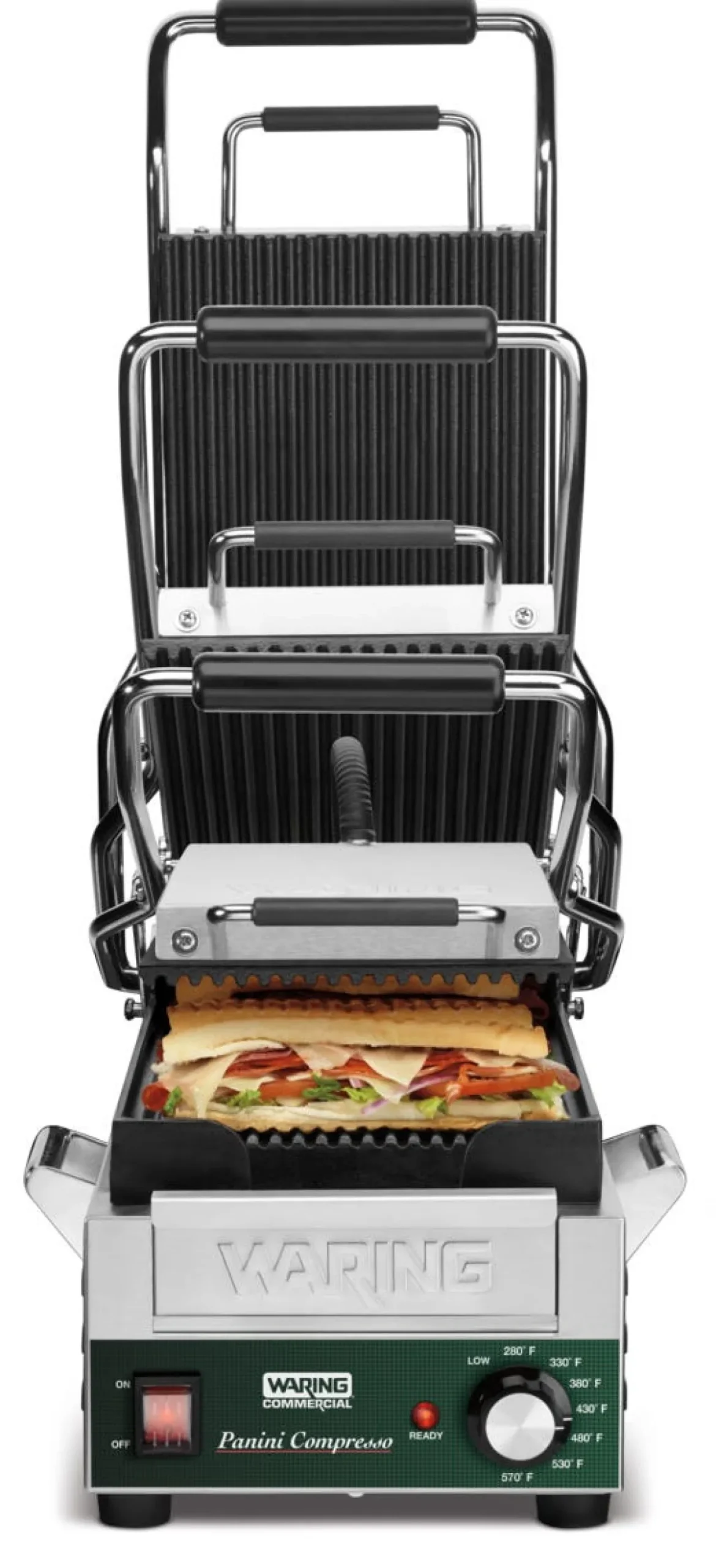WARING Contact grill panini compact à plaque rainée Compresso Clearance