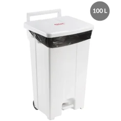 GILAC Conteneur à pédale plastique 100 L blanc Outlet