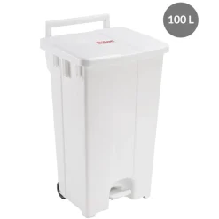 GILAC Conteneur à pédale plastique 100 L blanc Outlet