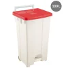 Conteneur à pédale plastique 100 L rouge - GILAC Outlet