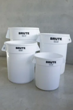 Conteneur plastique blanc Ø 49,5 cm 58,1 cm 76 L Sans couvercle Brute - RUBBERMAID Outlet