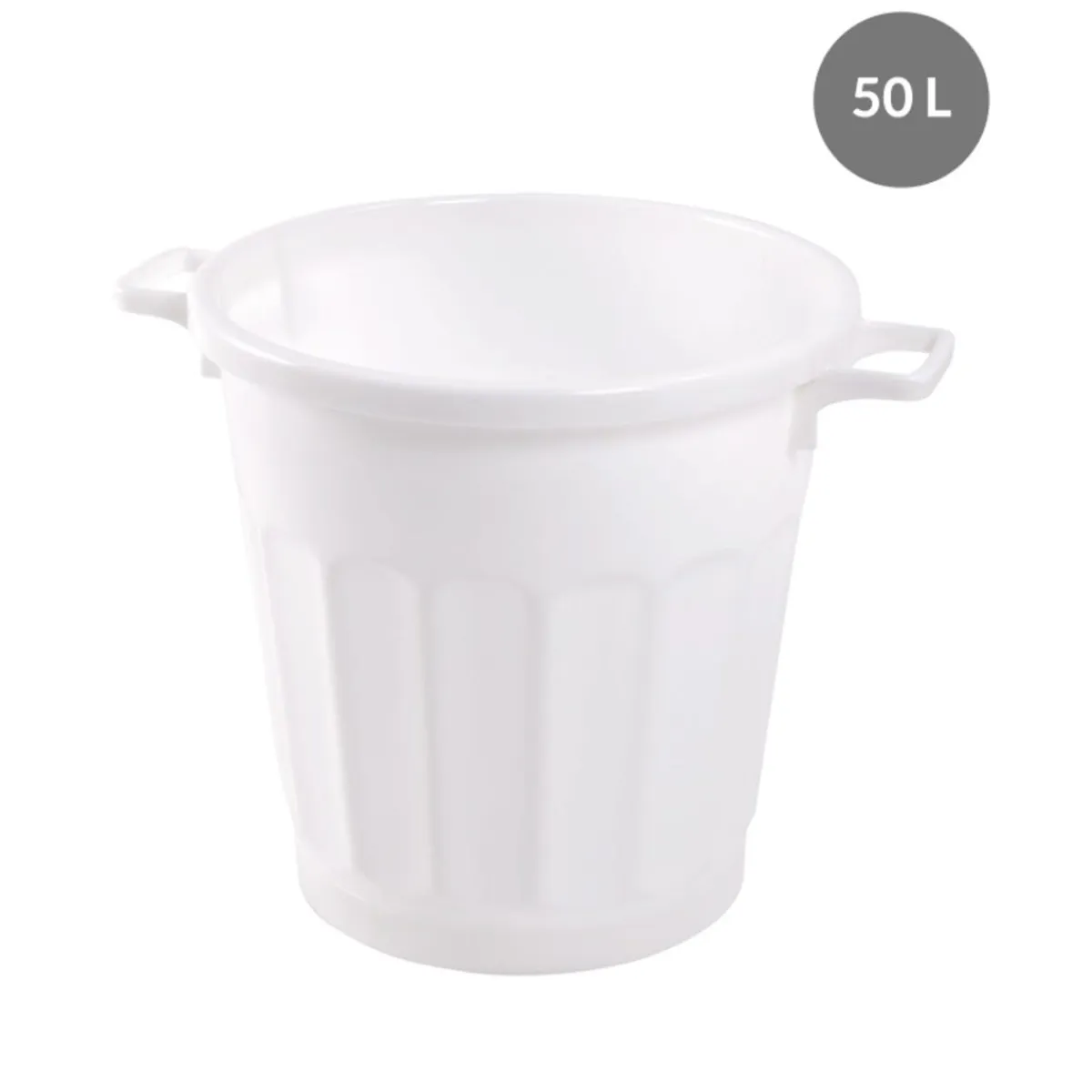 Conteneur Sans couvercle blanc plastique Ø 45 cm 60x47,5x46,5 cm 50 L fond plein parois pleines - GILAC Online