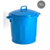 Conteneur Sans couvercle bleu plastique Ø 54 cm 67x54x48,5 cm 75 L fond plein parois pleines - GILAC New