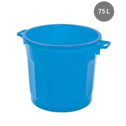 Conteneur Sans couvercle bleu plastique Ø 54 cm 67x54x48,5 cm 75 L fond plein parois pleines - GILAC New