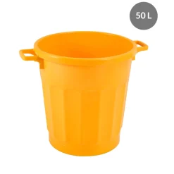 Conteneur Sans couvercle jaune plastique Ø 47,5 cm 60x47,5x46,5 cm 50 L fond plein parois pleines - GILAC New
