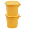 GILAC Conteneur Sans couvercle jaune plastique Ø 54 cm 67x54x48,5 cm 75 L fond plein parois pleines New