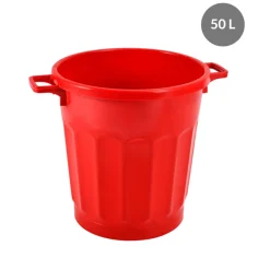 Conteneur Sans couvercle rouge plastique Ø 47,5 cm 60x47,5x46,5 cm 50 L fond plein parois pleines - GILAC Online