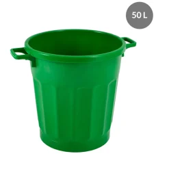 GILAC Conteneur Sans couvercle vert plastique Ø 47,5 cm 60x47,5x46,5 cm 50 L fond plein parois pleines Discount