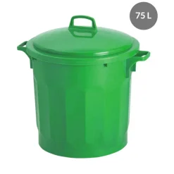 GILAC Conteneur Sans couvercle vert plastique Ø 54 cm 67x54x48,5 cm 75 L fond plein parois pleines Outlet
