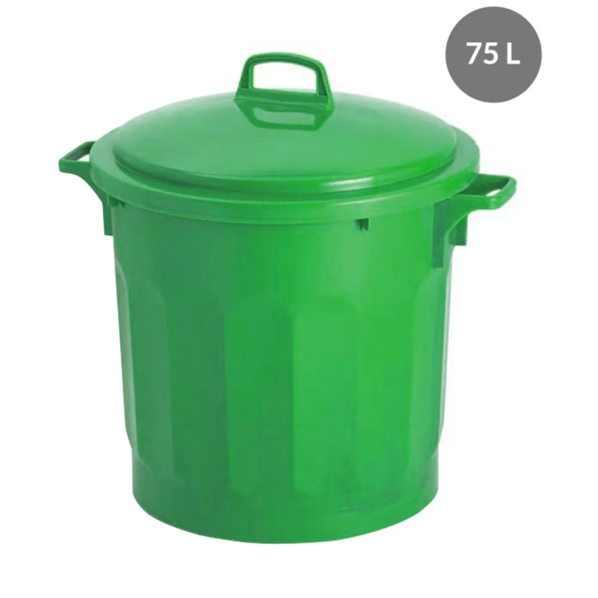 GILAC Conteneur Sans couvercle vert plastique Ø 54 cm 67x54x48,5 cm 75 L fond plein parois pleines Outlet