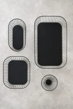 Corbeille de buffet acier noir 33x27x8,4 cm Naro - PRO.MUNDI Outlet