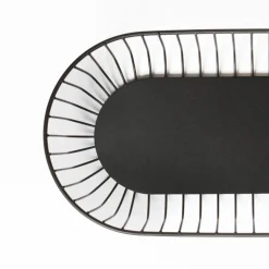 PRO.MUNDI Corbeille de buffet acier noir 33,3x17,5x8,4 cm Naro Online