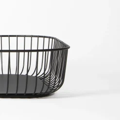 PRO.MUNDI Corbeille de buffet acier noir 53,5x33x8,4 cm Naro Hot