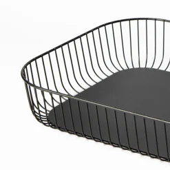 PRO.MUNDI Corbeille de buffet acier noir 53,5x33x8,4 cm Naro Hot