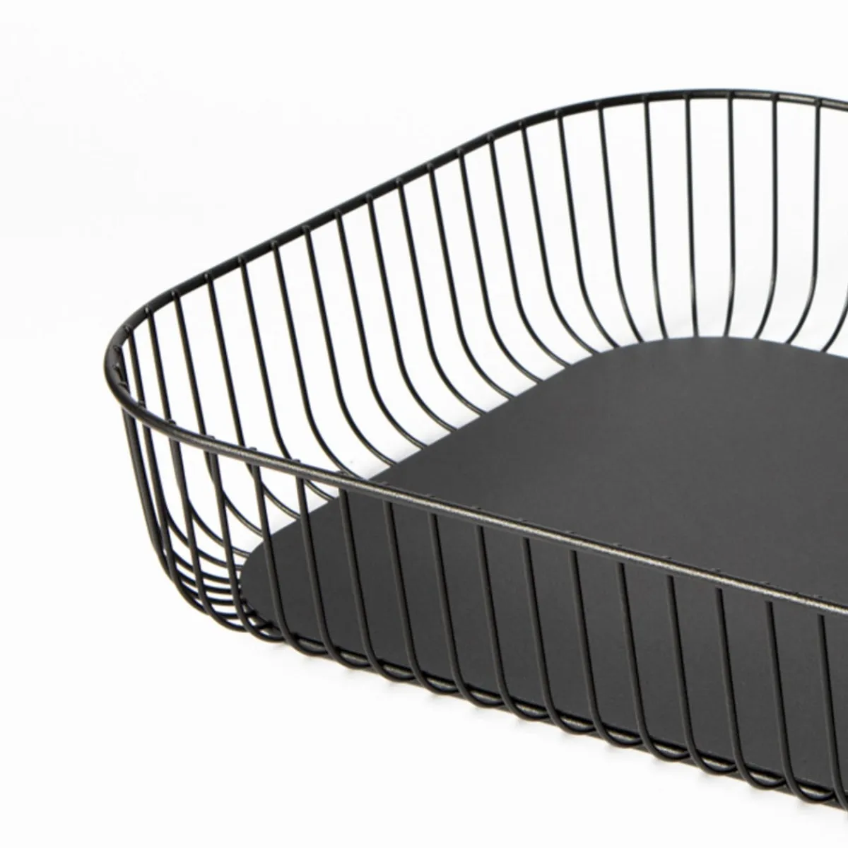 PRO.MUNDI Corbeille de buffet acier noir 53,5x33x8,4 cm Naro Hot