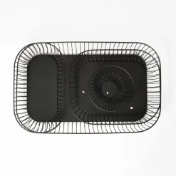 PRO.MUNDI Corbeille de buffet acier noir 53,5x33x8,4 cm Naro Hot