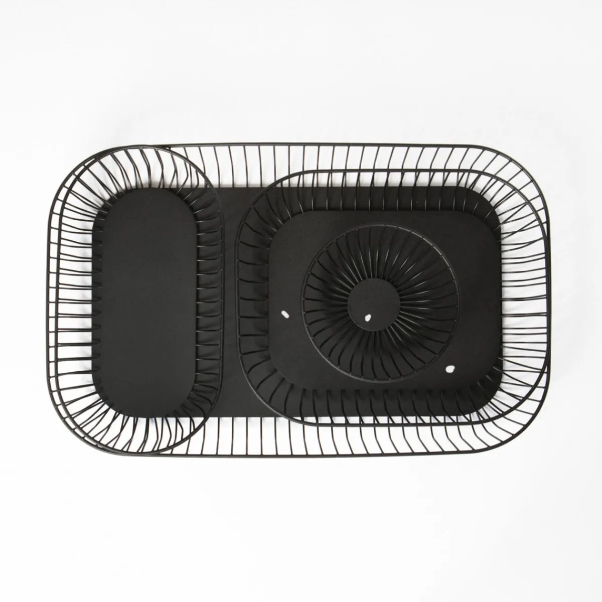 PRO.MUNDI Corbeille de buffet acier noir 53,5x33x8,4 cm Naro Hot