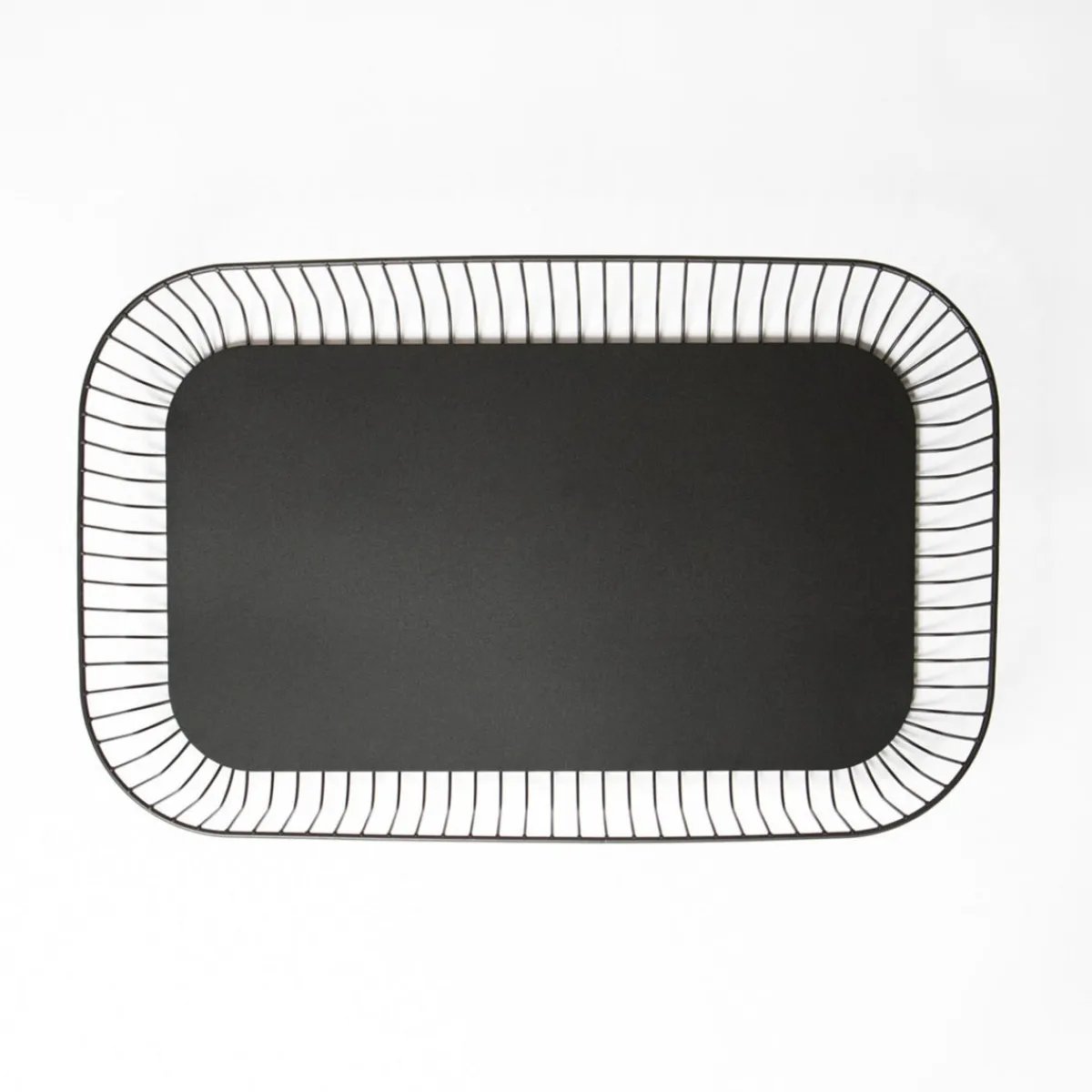 PRO.MUNDI Corbeille de buffet acier noir 53,5x33x8,4 cm Naro Hot