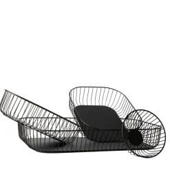 Corbeille de table rond noir acier Ø 17 cm 7 cm Naro - PRO.MUNDI Best